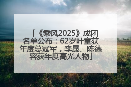 《乘风2025》成团名单公布：62岁叶童获年度总冠军，李晟、陈德容获年度高光人物