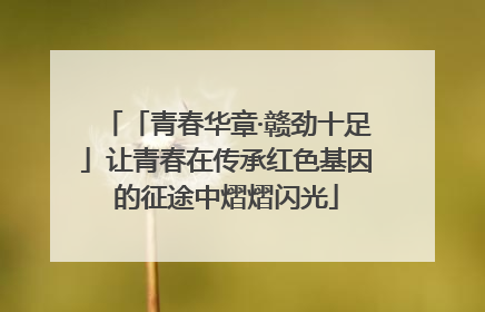 「青春华章·赣劲十足」让青春在传承红色基因的征途中熠熠闪光