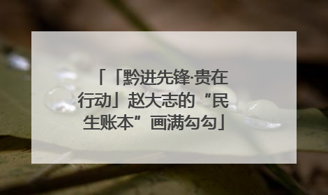 「黔进先锋·贵在行动」赵大志的“民生账本”画满勾勾