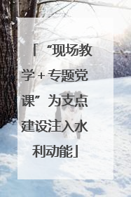 “现场教学＋专题党课”为支点建设注入水利动能