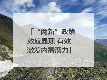 “两新”政策效应显现 有效激发内需潜力