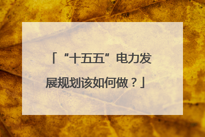 “十五五”电力发展规划该如何做？