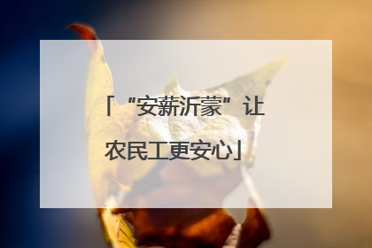 “安薪沂蒙”让农民工更安心
