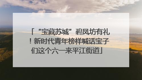 “宝藏苏城”碧凤坊有礼！新时代青年榜样喊话宝子们这个六一来平江街道