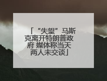 “失望”马斯克离开特朗普政府 媒体称当天两人未交谈