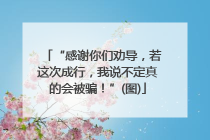 “感谢你们劝导，若这次成行，我说不定真的会被骗！”(图)