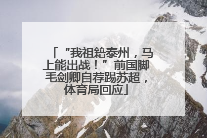 “我祖籍泰州，马上能出战！”前国脚毛剑卿自荐踢苏超，体育局回应