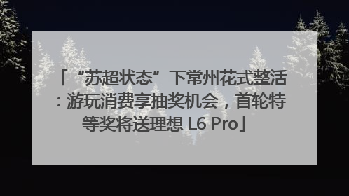 “苏超状态”下常州花式整活：游玩消费享抽奖机会，首轮特等奖将送理想 L6 Pro