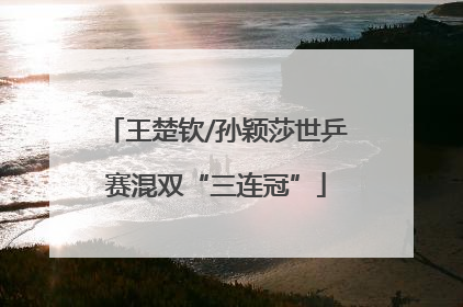 王楚钦/孙颖莎世乒赛混双“三连冠”