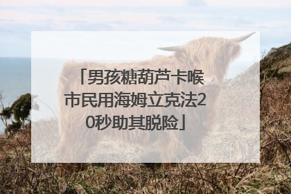 男孩糖葫芦卡喉 市民用海姆立克法20秒助其脱险