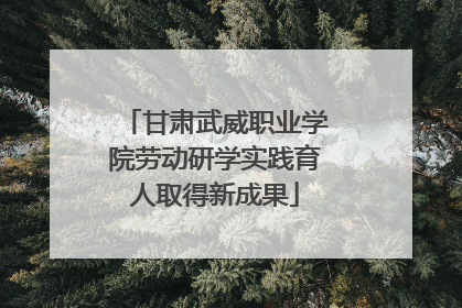 甘肃武威职业学院劳动研学实践育人取得新成果