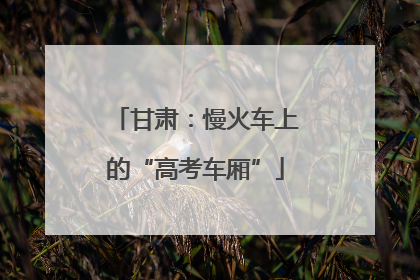 甘肃：慢火车上的“高考车厢”