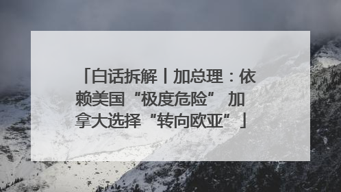 白话拆解丨加总理：依赖美国“极度危险” 加拿大选择“转向欧亚”