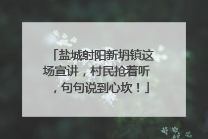 盐城射阳新坍镇这场宣讲，村民抢着听，句句说到心坎！