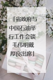 省政府与中国石油举行工作会谈 毛伟明戴厚良出席