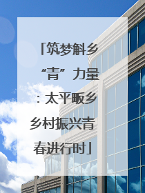 筑梦斛乡“青”力量：太平畈乡乡村振兴青春进行时