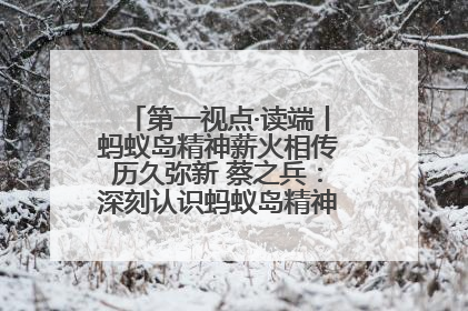 第一视点·读端丨蚂蚁岛精神薪火相传历久弥新 蔡之兵：深刻认识蚂蚁岛精神的“精气神”