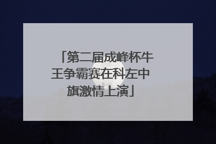第二届成峰杯牛王争霸赛在科左中旗激情上演