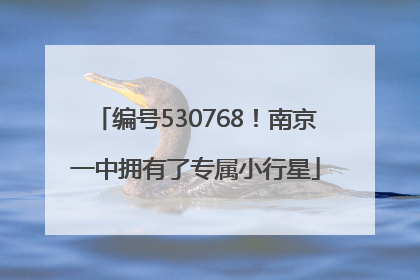 编号530768！南京一中拥有了专属小行星