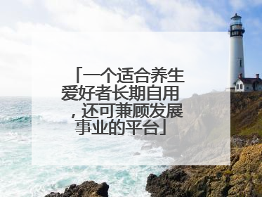 一个适合养生爱好者长期自用，还可兼顾发展事业的平台