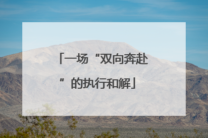 一场“双向奔赴”的执行和解