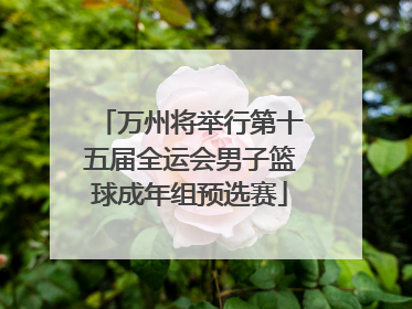 万州将举行第十五届全运会男子篮球成年组预选赛