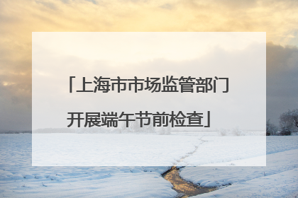 上海市市场监管部门开展端午节前检查
