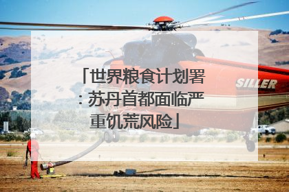 世界粮食计划署：苏丹首都面临严重饥荒风险