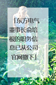 东方电气董事长俞培根的职务信息已从公司官网撤下