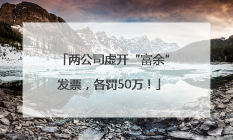 两公司虚开“富余”发票，各罚50万！