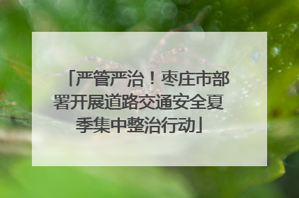 严管严治！枣庄市部署开展道路交通安全夏季集中整治行动