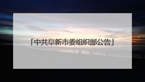 中共阜新市委组织部公告