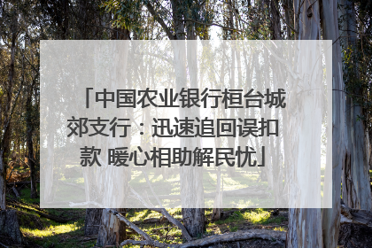 中国农业银行桓台城郊支行：迅速追回误扣款 暖心相助解民忧