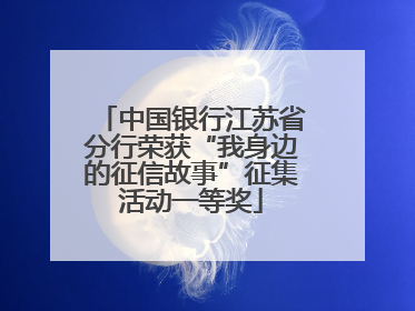 中国银行江苏省分行荣获“我身边的征信故事”征集活动一等奖
