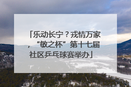 乐动长宁？戎情万家，“敏之杯”第十七届社区乒乓球赛举办
