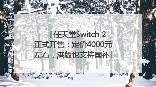 任天堂Switch 2正式开售：定价4000元左右，港版也支持国补