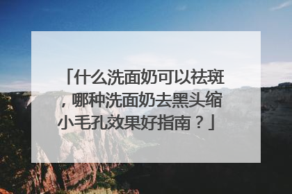 什么洗面奶可以祛斑，哪种洗面奶去黑头缩小毛孔效果好指南？