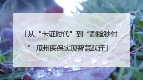 从“卡证时代”到“刷脸秒付” 瓜州医保实现智慧跃迁