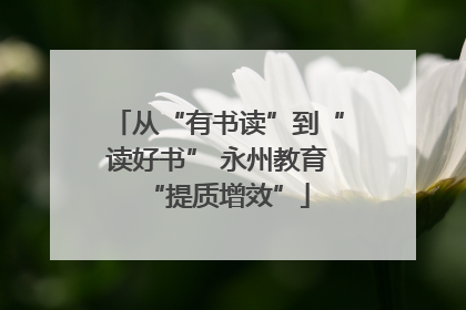从“有书读”到“读好书” 永州教育“提质增效”
