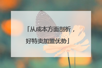 从成本方面剖析，好特卖加盟优势