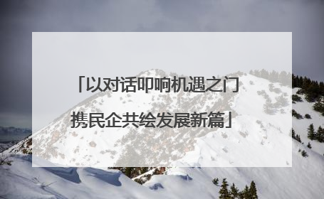 以对话叩响机遇之门 携民企共绘发展新篇