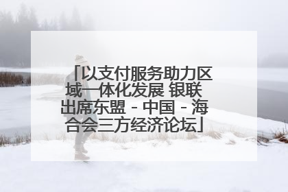 以支付服务助力区域一体化发展 银联出席东盟－中国－海合会三方经济论坛