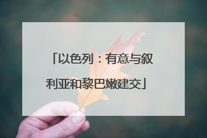 以色列：有意与叙利亚和黎巴嫩建交