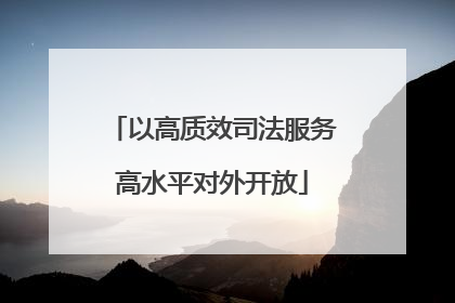 以高质效司法服务高水平对外开放