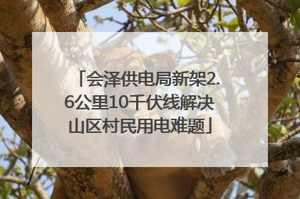 会泽供电局新架2.6公里10千伏线解决山区村民用电难题