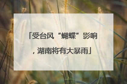 受台风“蝴蝶”影响，湖南将有大暴雨