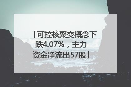 可控核聚变概念下跌4.07%，主力资金净流出57股