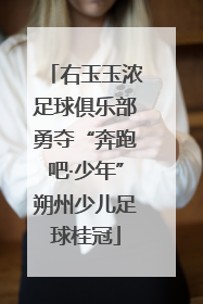 右玉玉浓足球俱乐部勇夺“奔跑吧·少年”朔州少儿足球桂冠
