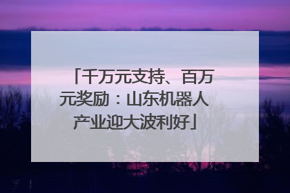 千万元支持、百万元奖励：山东机器人产业迎大波利好