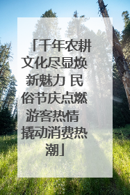 千年农耕文化尽显焕新魅力 民俗节庆点燃游客热情 撬动消费热潮
